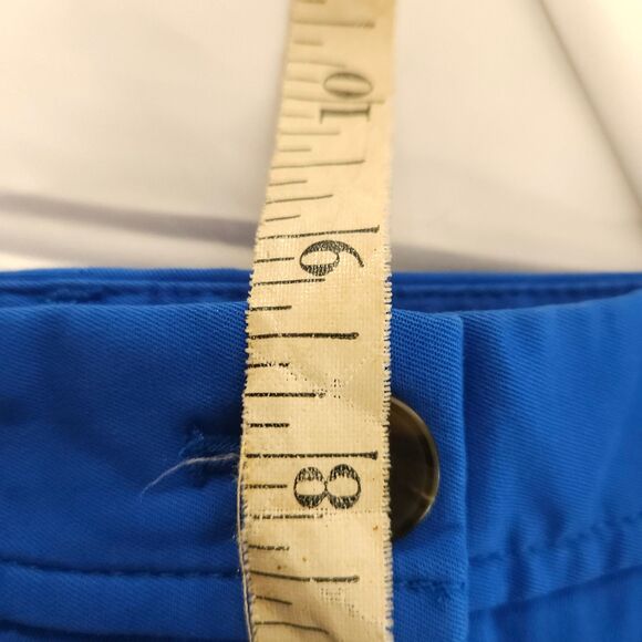 Talbots Womens 2P Petite 31x6 Blue Flat Front Relaxed Fit Chino Khaki Shorts - Picture 6 of 7